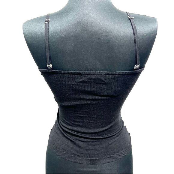 Forever 21 vintage y2k black knit sequin v neck sz S convertible straps NWT - Picture 2 of 14